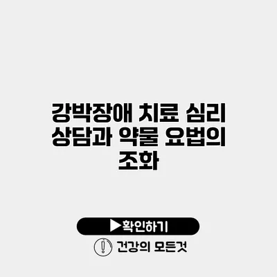 강박장애 치료 심리 상담과 약물 요법의 조화