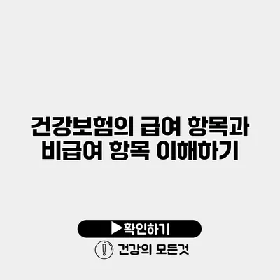 건강보험의 급여 항목과 비급여 항목 이해하기