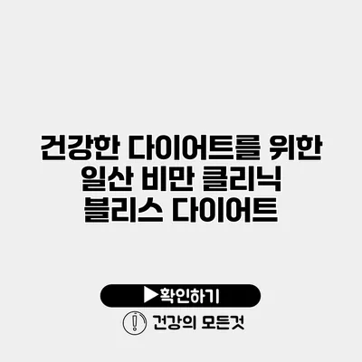 건강한 다이어트를 위한 일산 비만 클리닉 블리스 다이어트
