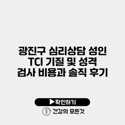 광진구 심리상담 성인 TCI 기질 및 성격 검사 비용과 솔직 후기