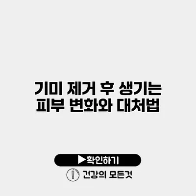 기미 제거 후 생기는 피부 변화와 대처법