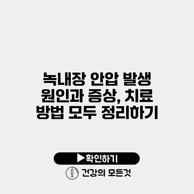녹내장 안압 발생 원인과 증상, 치료 방법 모두 정리하기