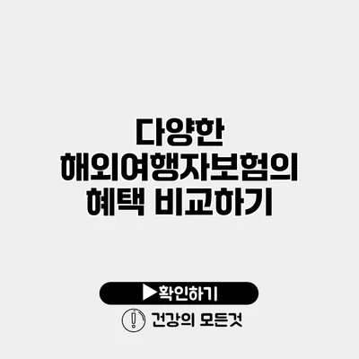 다양한 해외여행자보험의 혜택 비교하기