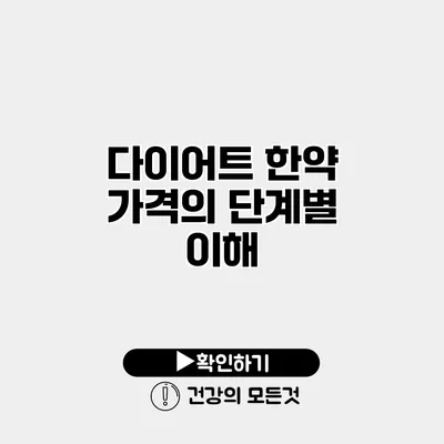 다이어트 한약 가격의 단계별 이해