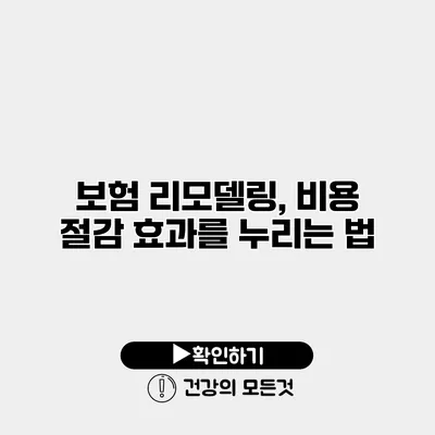 보험 리모델링, 비용 절감 효과를 누리는 법