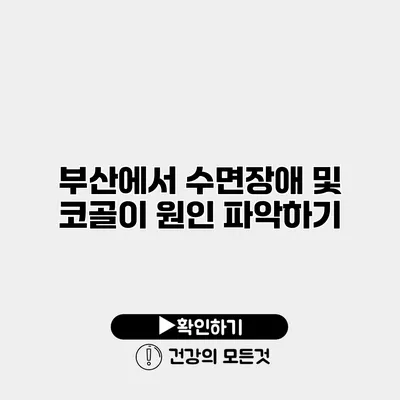 부산에서 수면장애 및 코골이 원인 파악하기