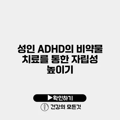 성인 ADHD의 비약물 치료를 통한 자립성 높이기
