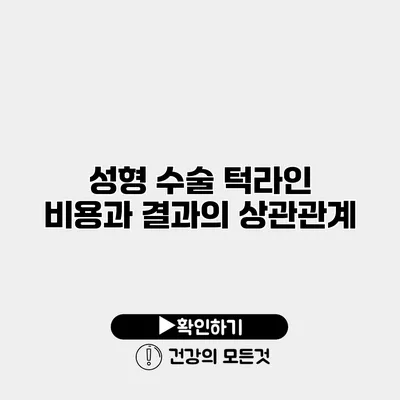 성형 수술 턱라인 비용과 결과의 상관관계