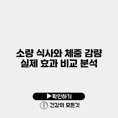 소량 식사와 체중 감량 실제 효과 비교 분석