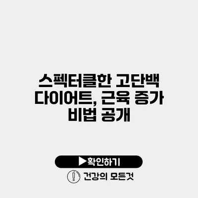 스펙터클한 고단백 다이어트, 근육 증가 비법 공개