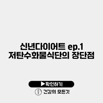 신년다이어트 ep.1 저탄수화물식단의 장단점