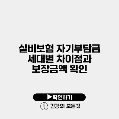 실비보험 자기부담금 세대별 차이점과 보장금액 확인
