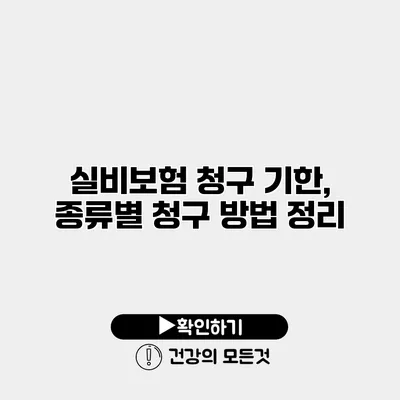 실비보험 청구 기한, 종류별 청구 방법 정리