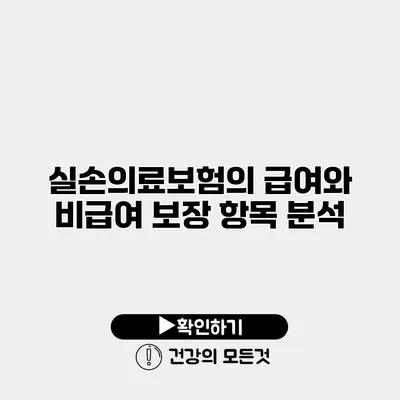 실손의료보험의 급여와 비급여 보장 항목 분석