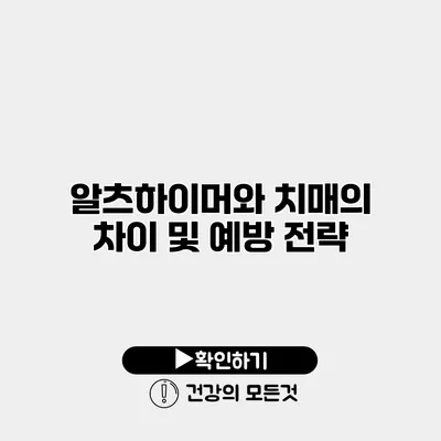 알츠하이머와 치매의 차이 및 예방 전략