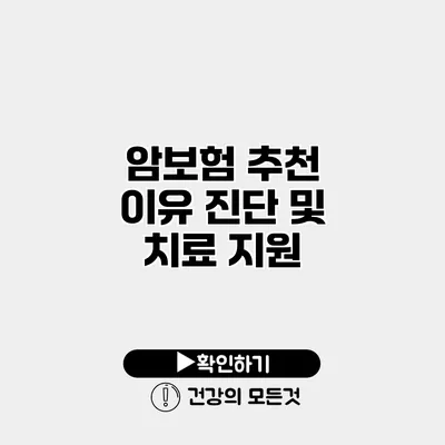 암보험 추천 이유 진단 및 치료 지원