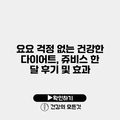 요요 걱정 없는 건강한 다이어트, 쥬비스 한 달 후기 및 효과