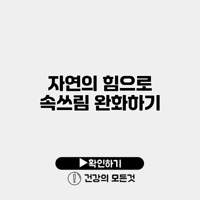 자연의 힘으로 속쓰림 완화하기