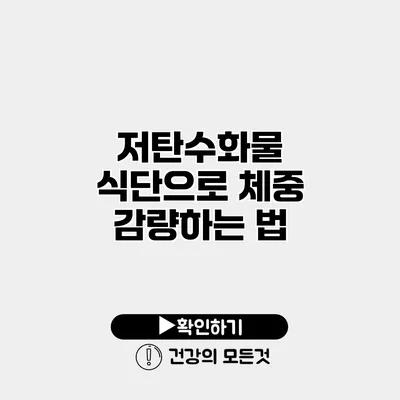 저탄수화물 식단으로 체중 감량하는 법