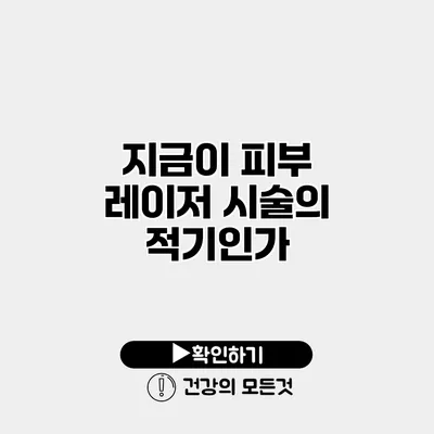 지금이 피부 레이저 시술의 적기인가?