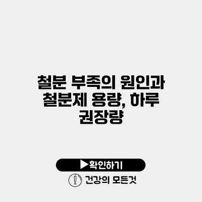 철분 부족의 원인과 철분제 용량, 하루 권장량