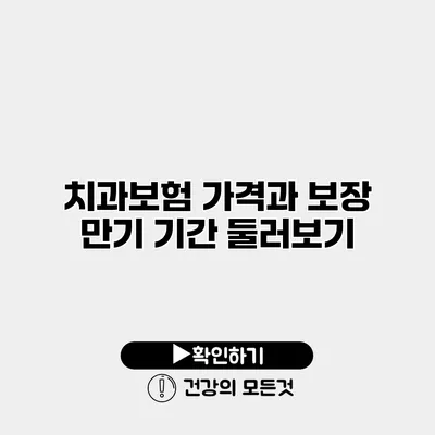 치과보험 가격과 보장 만기 기간 둘러보기