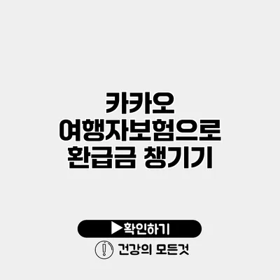 카카오 여행자보험으로 환급금 챙기기