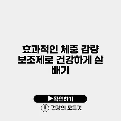 효과적인 체중 감량 보조제로 건강하게 살 빼기