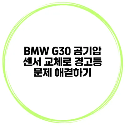 BMW G30 공기압 센서 교체로 경고등 문제 해결하기