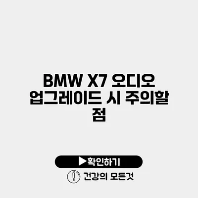 BMW X7 오디오 업그레이드 시 주의할 점