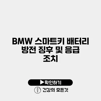 BMW 스마트키 배터리 방전 징후 및 응급 조치