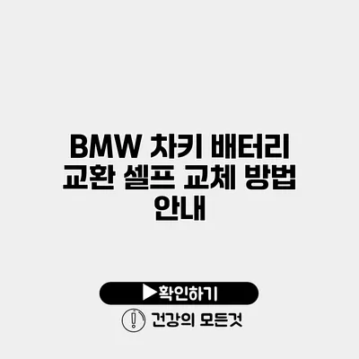 BMW 차키 배터리 교환 셀프 교체 방법 안내