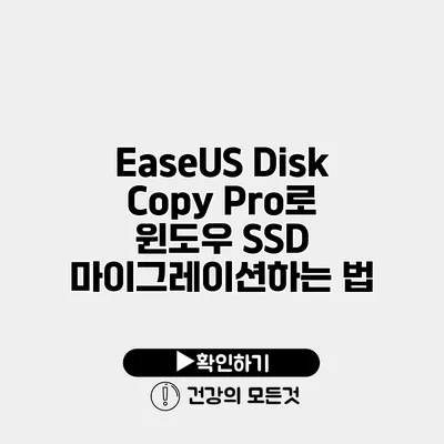 EaseUS Disk Copy Pro로 윈도우 SSD 마이그레이션하는 법
