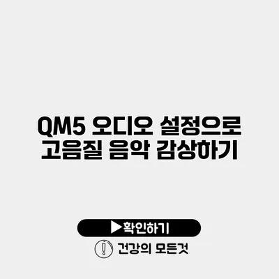QM5 오디오 설정으로 고음질 음악 감상하기