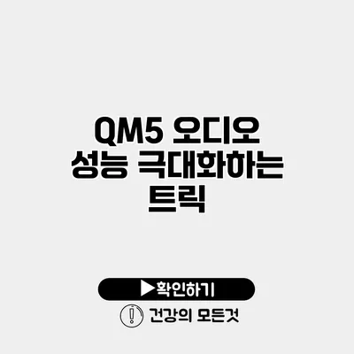 QM5 오디오 성능 극대화하는 트릭
