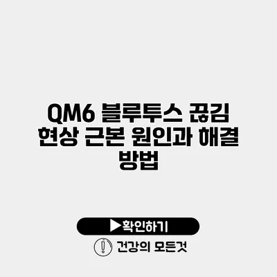QM6 블루투스 끊김 현상 근본 원인과 해결 방법