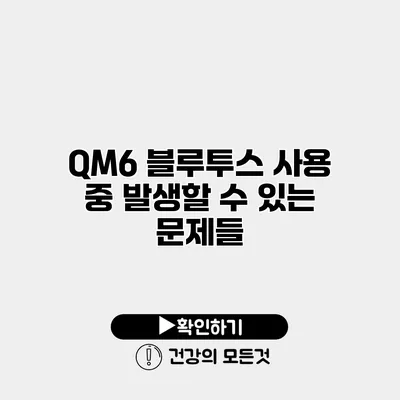QM6 블루투스 사용 중 발생할 수 있는 문제들