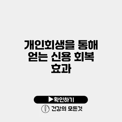 개인회생을 통해 얻는 신용 회복 효과