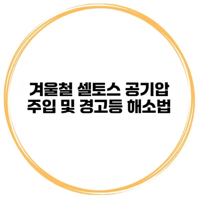 겨울철 셀토스 공기압 주입 및 경고등 해소법