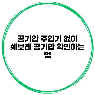 공기압 주입기 없이 쉐보레 공기압 확인하는 법