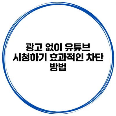 광고 없이 유튜브 시청하기 효과적인 차단 방법