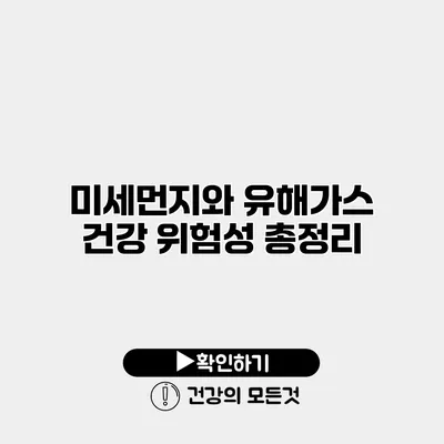 미세먼지와 유해가스 건강 위험성 총정리