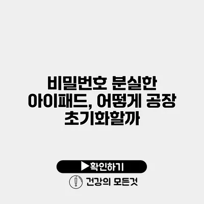 비밀번호 분실한 아이패드, 어떻게 공장 초기화할까?
