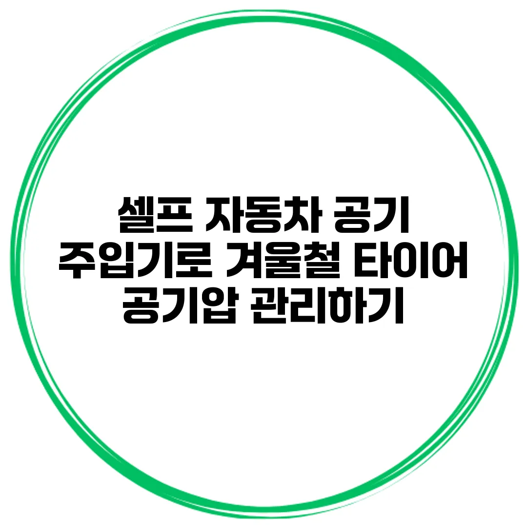 셀프 자동차 공기 주입기로 겨울철 타이어 공기압 관리하기