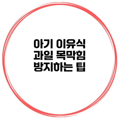 아기 이유식 과일 목막힘 방지하는 팁