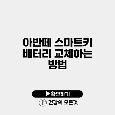 아반떼 스마트키 배터리 교체하는 방법