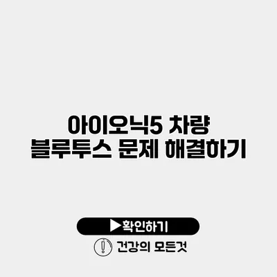아이오닉5 차량 블루투스 문제 해결하기
