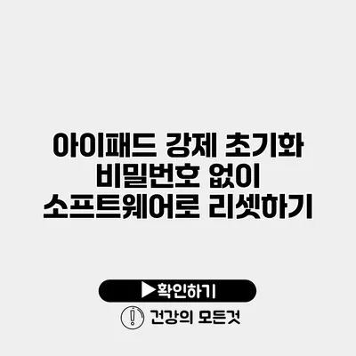 아이패드 강제 초기화 비밀번호 없이 소프트웨어로 리셋하기