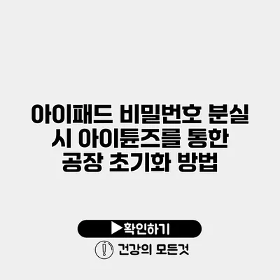 아이패드 비밀번호 분실 시 아이튠즈를 통한 공장 초기화 방법