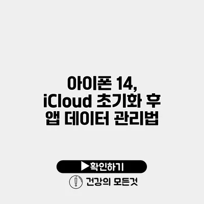 아이폰 14, iCloud 초기화 후 앱 데이터 관리법